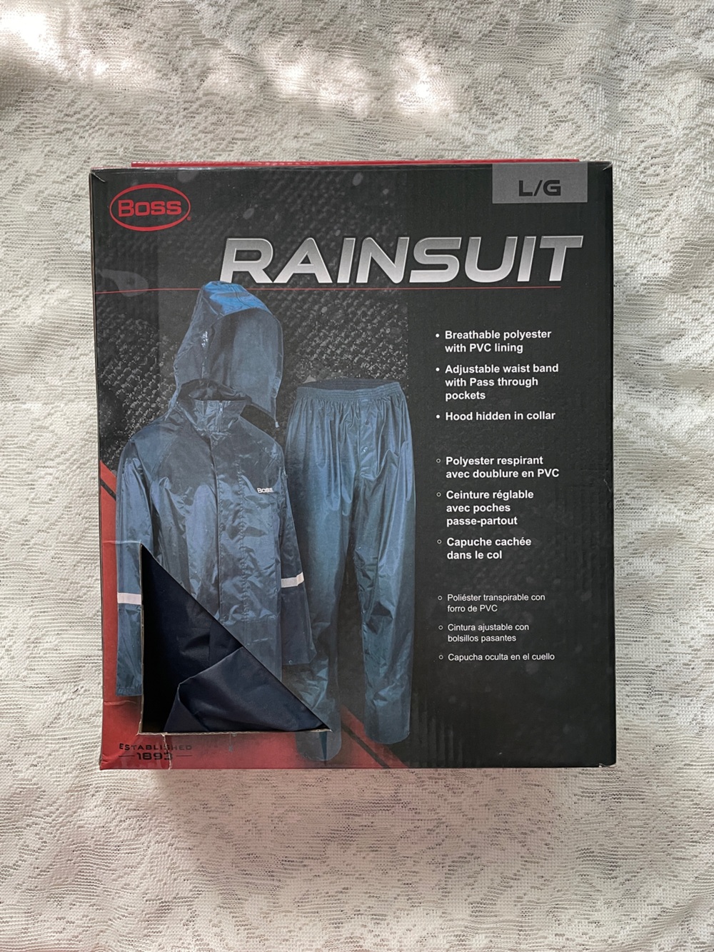 Boss Men's Navy Blue Rainsuit Jacket & Pants - Blue